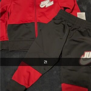 Jump Kids Red and Black Joggers